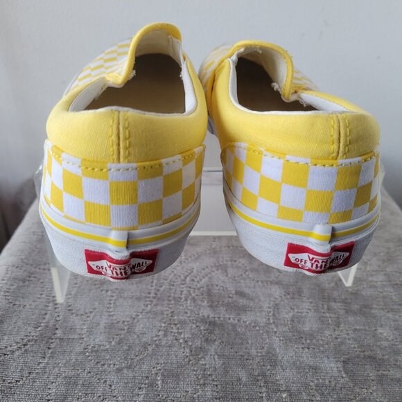 VANS Checkerboard Yellow Slip-On Sneakers – Kids 6.0 - Picture 11 of 11